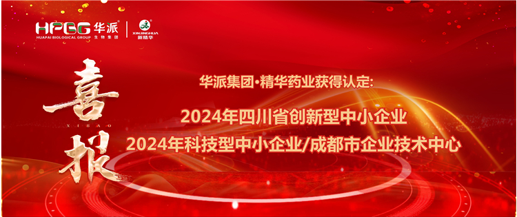 喜报｜华派集团·鸿运国际药业获得：四川省立异型中小企业/2024年科技型中小企业/成都会企业手艺中心 认定